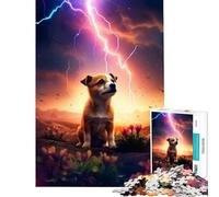 Teenagers 1000 Piece Jigsaw Puzzle Cute Dog on Mars Fun Games Challenging Game Toys Gifts For Birthdays for The Whole Family (Size 75x50cm)