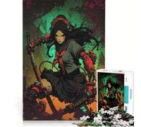 Teenagers 1000 Piece Jigsaw Puzzle Cyberpunk Samurai Girl with Swords, Educational Game, Interesting Stress Reduction, Christmas Birthday Gifts 38x52cm
