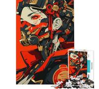 Teenagers 1000 Piece Jigsaw Puzzle Cyberpunk Samurai Woman Educational Challenge Analysis And Logic Toy Wall Decor for And from 14 Years And over (38x52cm)