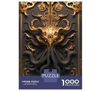 Teenagers 1000 Piece Jigsaw Puzzle Devil Golden Cthulhu Teenager Puzzles Brain Teaser Game Difficult Hard Challenging Game Gifts 52x38cm/1000pcs