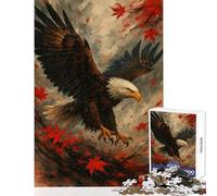 Teenagers 1000 Piece Jigsaw Puzzle Eagle in Flight with Autumn Leaves Jigsaw Puzzles 1000 Hands-on Game Great Gifts for Games Birthday Present (50x75cm)