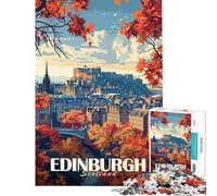 Teenagers 1000 Piece Jigsaw Puzzle Edinburgh Cityscape Puzzle for Adults Hands-on Game Precision Cutting Fun Activities at Home (Size 38x26cm)