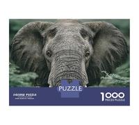 Teenagers 1000 Piece Jigsaw Puzzle Elephant Portrait in The Wild Adult Jigsaw Puzzle Brain Teaser Game Perfect Decoration Christmas Birthday Gifts 70x50cm/1000pcs