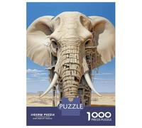 Teenagers 1000 Piece Jigsaw Puzzle Elephant Sculpture in Desert Puzzles for Adults Relax Games Pattern Assembly Fun at Home Activities, 38x26cm/1000pcs