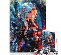 Teenagers 1000 Piece Jigsaw Puzzle Elf Warrior with Fire Magic Impossible Game Analysis And Logic Home Decoration Toys Stress Reduction Gifts (38x26cm)
