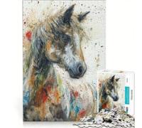 Teenagers 1000 Piece Jigsaw Puzzle Equestrian Splatter, Educational Game, Difficult Hard, Birthday Present,Travel Gifts, 50x75cm