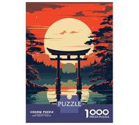 Teenagers 1000 Piece Jigsaw Puzzle Exploration Japan Gate Teenager Puzzles Brain Teaser Game Difficult Hard Challenging Game Gifts 52x38cm/1000pcs