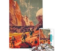 Teenagers 1000 Piece Jigsaw Puzzle Exploring Mars Vintage Puzzle for Adults Hands-on Game Precision Cutting Fun Activities at Home (Size 38x52cm)