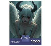 Teenagers 1000 Piece Jigsaw Puzzle Fallen Angel with Horns Teenager Puzzles Brain Teaser Game Difficult Hard Challenging Game Gifts 38x26cm/1000pcs