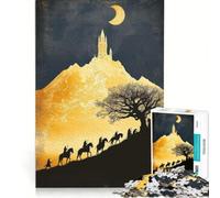 Teenagers 1000 Piece Jigsaw Puzzle Fantasy Journey to Castle Under Moon, Educational Games, Wall Decoration, for Is Ideal As A Gift 38x52cm