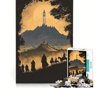 Teenagers 1000 Piece Jigsaw Puzzle Fantasy Journey to The Tower, Educational Game, Difficult Hard, Birthday Present,Travel Gifts, 38x26cm