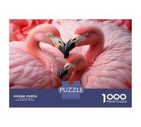 Teenagers 1000 Piece Jigsaw Puzzle Flamingo Pink Birds Puzzles for Adults Relax Games Pattern Assembly Fun at Home Activities, 38x26cm/1000pcs