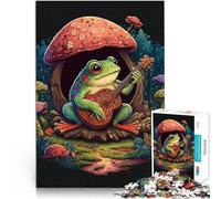 teenagers 1000 Piece Jigsaw Puzzle Frog Playing Banjo Spiele Spielzeug Geschenk mit passendem Poster und Quizblatt75x50cm