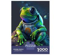 Teenagers 1000 Piece Jigsaw Puzzle Frog Space Astronaut Puzzle for Adults Family Games Difficult Hard Christmas Birthday Gifts 38x26cm/1000pcs