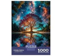 Teenagers 1000 Piece Jigsaw Puzzle Galactic Reflections Cosmic Tree Mirrored in Water Jigsaw for Adults Family Game Home Decoration Unique Birthday And Xmas Gifts 70x50cm/1000pcs