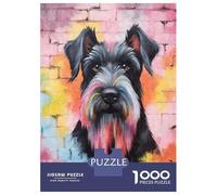 Teenagers 1000 Piece Jigsaw Puzzle Giant Schnauzer Graffiti Puzzles for Adults Relax Games Pattern Assembly Fun at Home Activities, 38x26cm/1000pcs