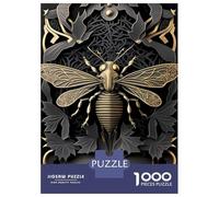 Teenagers 1000 Piece Jigsaw Puzzle Golden Bee Nature Puzzles for Adults Relax Games Pattern Assembly Fun at Home Activities, 52x38cm/1000pcs