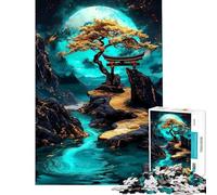 Teenagers 1000 Piece Jigsaw Puzzle Golden Path to The Moon Teenager Puzzles Fun Games Precision Cutting Unique Birthday And Xmas Gifts (size 38x26cm)