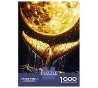 Teenagers 1000 Piece Jigsaw Puzzle Golden Whale Tail And Moon Puzzles for Adults Relax Games Pattern Assembly Fun at Home Activities, 70x50cm/1000pcs