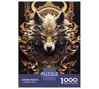 Teenagers 1000 Piece Jigsaw Puzzle Golden White King Wolf Teenager Puzzles Brain Teaser Game Difficult Hard Challenging Game Gifts 38x26cm/1000pcs