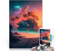 teenagers 1000 Piece Jigsaw Puzzle island The Middle sea Denksportaufgabe für Lernspiel für Geburtstag, Weihnachten52x38cm