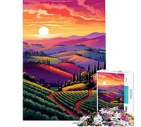 Teenagers 1000 Piece Jigsaw Puzzle Italy Sunset Tuscany Fun Games for Educational Game Challenge Toy Gifts For Birthdays Stress Reliever (Size 50x75cm)