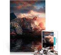 teenagers 1000 Piece Jigsaw Puzzle Jaguar At Sunset Dekomprimierendes intellektuelles Lernspielzeug Wanddekoration38x26cm
