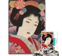 Teenagers 1000 Piece Jigsaw Puzzle Japanese Geisha Maiko Staycation Kill Time Birthday Gifts for Ages 14 And over 38x26cm