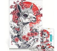 Teenagers 1000 Piece Jigsaw Puzzle Japanese Llama Tattoo, Relaxing Games, Difficult And Challenge, Birthday Present, Gifts, (38x26cm)