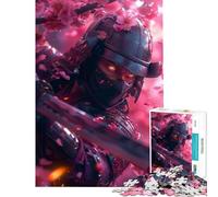 Teenagers 1000 Piece Jigsaw Puzzle Japanese Samurai Sakura Fun Games Challenging Game Toys Gifts For Birthdays for The Whole Family (Size 38x26cm)