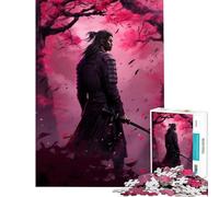 Teenagers 1000 Piece Jigsaw Puzzle Japanese Samurai Sakura Fun Games Challenging Game Toys Gifts For Birthdays for The Whole Family (Size 38x52cm)