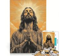 Teenagers 1000 Piece Jigsaw Puzzle Jesus Prayed to His Father Fun Games Train Your Brain And Hands Unique Challenge Game 38x26cm