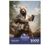 Teenagers 1000 Piece Jigsaw Puzzle Karate Bear Teenager Puzzles Brain Teaser Game Difficult Hard Challenging Game Gifts 70x50cm/1000pcs