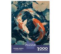 Teenagers 1000 Piece Jigsaw Puzzle Koi Fish Dance Puzzles for Adults Relax Games Pattern Assembly Fun at Home Activities, 52x38cm/1000pcs