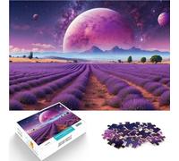 teenagers 1000 Piece Jigsaw Puzzle Lavender Field Under Alien Sky Lernspielzeug Lernspiel für Geburtstag, Weihnachten38x26cm