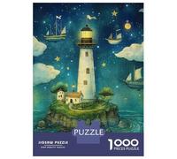 Teenagers 1000 Piece Jigsaw Puzzle Lighthouse Starry Night Puzzle for Adults Family Games Difficult Hard Christmas Birthday Gifts 70x50cm/1000pcs