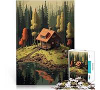 teenagers 1000 Piece Jigsaw Puzzle Lost Caban in the Woods Schwierig und herausfordernd Geschenkideen38x26cm