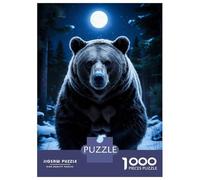Teenagers 1000 Piece Jigsaw Puzzle Lunar Guardian - Ethereal Winter Sentinel Under The Frosted Moon Adult Jigsaw Anti-Stress Toys Birthday Present Fun at Home Activities, 52x38cm/1000pcs
