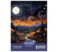 Teenagers 1000 Piece Jigsaw Puzzle Magical Night Landscape with Moonlit Pathway Puzzles for Adults Relax Games Pattern Assembly Fun at Home Activities, 52x38cm/1000pcs