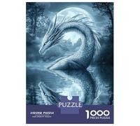 Teenagers 1000 Piece Jigsaw Puzzle Magical Silver Dragon Teenager Puzzles Brain Teaser Game Difficult Hard Challenging Game Gifts 38x26cm/1000pcs
