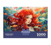Teenagers 1000 Piece Jigsaw Puzzle Mermaid Fantasy Art Print-4 Puzzle for Adults Family Games Difficult Hard Christmas Birthday Gifts 52x38cm/1000pcs