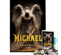 Teenagers 1000 Piece Jigsaw Puzzle Michael Archangel Warrior with Swords Educational Challenge Analysis And Logic Toy Wall Decor for And from 14 Years And over (50x75cm)