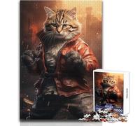 Teenagers 1000 Piece Jigsaw Puzzle Mma Kung Fu Cat Ideal for Cozy Downtime Fine Precision Die Cut Play Toy Size 50x75cm