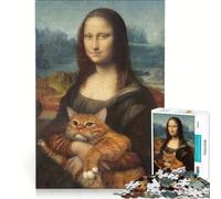 Teenagers 1000 Piece Jigsaw Puzzle Mona Lisa Meme Cat Educational Game Interesting Stress Reduction Christmas Birthday Gifts 38x26cm