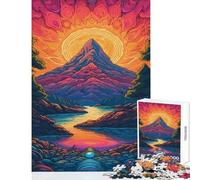 Teenagers 1000 Piece Jigsaw Puzzle Mountain Sunset Landscape Jigsaw Puzzles 1000 Hands-on Game Great Gifts for Games Birthday Present (38x26cm)