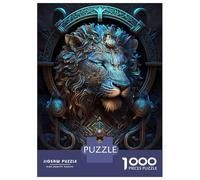 Teenagers 1000 Piece Jigsaw Puzzle Mystical Cosmic Blue Lion Teenager Puzzles Brain Teaser Game Difficult Hard Challenging Game Gifts 70x50cm/1000pcs