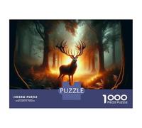 Teenagers 1000 Piece Jigsaw Puzzle Mystical Forest Deer Puzzles for Adults Family Games Improve Memory Challenging Game Gifts 38x26cm/1000pcs