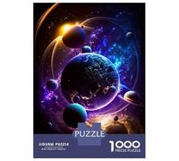 Teenagers 1000 Piece Jigsaw Puzzle Neon Nebula Nightscape Puzzles for Adults Relax Games Pattern Assembly Fun at Home Activities, 70x50cm/1000pcs