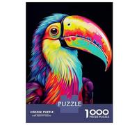 Teenagers 1000 Piece Jigsaw Puzzle Neon Toucan Teenager Puzzles Brain Teaser Game Difficult Hard Challenging Game Gifts 38x26cm/1000pcs
