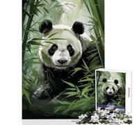 Teenagers 1000 Piece Jigsaw Puzzle Panda in Bamboo Bliss Fun Games Precision Cutting Home Decoration Toys Stress Reduction Gifts (38x26cm)